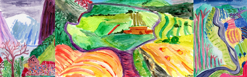 Mini David Hockneys that I've done as part of my artathon